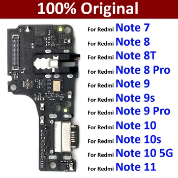 100% Оригинал Для Xiaomi Redm Note 5 6 7 8 9 9s 10 10s 11 Pro 4G 5G USB Порт Для Зарядки Док-станция Зарядное Устройство Разъем Платы Гибкий Кабель