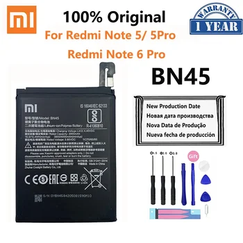 100% Оригинальный Xiao mi BN45 4000 мАч Аккумулятор Для Xiaomi Redmi Note 5 Note5 Note6 6 Pro Высококачественные Сменные Батареи Для Телефона