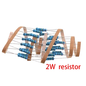 100шт 2 Вт Металлический пленочный резистор 1% 1.8R 2R 2.2R 2.4R 2.7R 3R 3.3R 3.6R 3.9R 4.3R 4.7R 1.8 2 2.2 2.4 2.7 3 3.3 3.6 3.9 4.3 4.7 ом