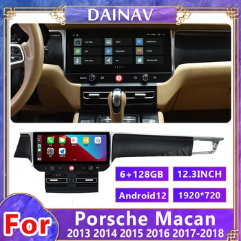 12,3-дюймовый 128-гигабайтный автомобильный аудиосистема Android для Porsche Macan 2013-2017, радио, GPS-навигация, Мультимедийный плеер, головное устройство Carplay 2DIN