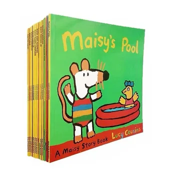 12 Книг / Набор Maisy Swim Bag Wave Mice Мышь Английская Книжка С Картинками Детская Книжка С Наклейками IQ EQ Training