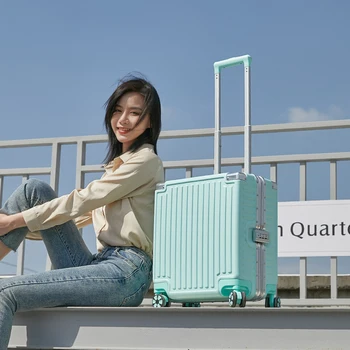 18-дюймовый дорожный чемодан с алюминиевой рамой, посадочный кейс, Мини-коробка для пароля, чемодан, Портативная Универсальная сумка для багажа на колесиках