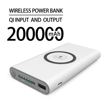 200000 мАч Беспроводной Банк Питания Двусторонняя Быстрая Зарядка Powerbank Портативное Зарядное Устройство type-c Внешний Аккумулятор для iPhone