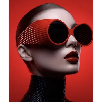 2023 Новые Ретро-Овальные Солнцезащитные очки, Индивидуальность, Большая Коробка, Модные Солнцезащитные очки для подиума.