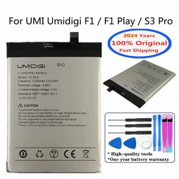 2024 Года 100% Оригинальный Аккумулятор Для UMI Umidigi S3 Pro F1/ F1 Play Bateria 5150mAh Высококачественный Аккумулятор + Инструменты В наличии