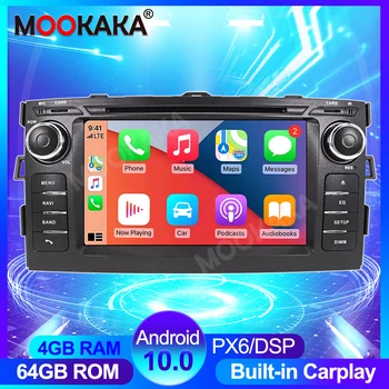 7-Дюймовый Android 10 4 + 64G Автомобильный DSP-радио Carplay Для Toyota Auris 2006-2012 Сенсорный Экран Авторадио Мультимедийный Плеер GPS Навигация