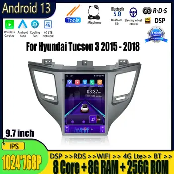 9,7 дюйма для Hyundai Tucson 3 2015 - 2018 IPS 4G Android 13 Автомобильный стерео Радио Мультимедийный видеоплеер Навигация GPS Головное устройство