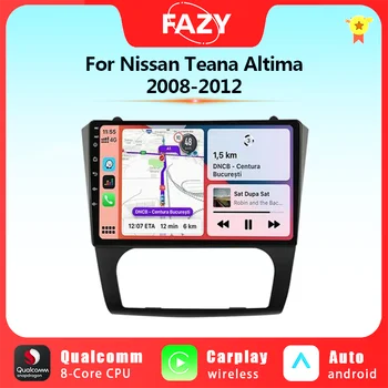 9 дюймов 8G + 256G Carplay Android Авторадио Для Nissan Altima Teana 2008 2009 2010 2011 2012 Автомобильный Навигационный GPS Мультимедийный Плеер