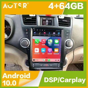 Android 10 64 ГБ Для Toyota Highlander Tesla Автомобильное Радио GPS Навигация Мультимедийный Видеоплеер Авто Аудио Стерео Головное Устройство