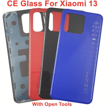 CE Стекло Для Xiaomi 13 5G Крышка Батарейного Отсека Жесткая Задняя Стеклянная Крышка Mi 13 Корпус Задней Двери, Панель Корпуса + Оригинальный Клейкий Клей + ЛОГОТИП