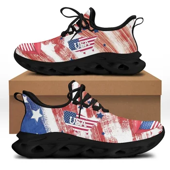 CYWGIFT Флаг США Обувь из плоской Сетчатой ткани С Пользовательским Принтом Американского Флага Массивная Обувь Мягкие Кроссовки Национальный Дизайн zapatillas running hombre