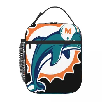 Dolphins Miami Цвет Черный, сумка для ланча, сумки для ланча, изоляционные сумки, детская сумка для ланча