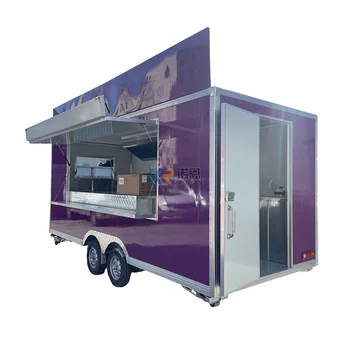 Food Truck Trail Мобильная Тележка Для Барбекю С Прицепом Для Бургеров, Полностью Оборудованная Тележка Для Быстрого Питания С Мороженым и Кофе Для продажи