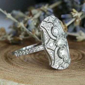 Huitan Изысканное женское ювелирное кольцо для вечеринок, блестящие циркониевые аксессуары для пальцев, модное женское обручальное кольцо для леди