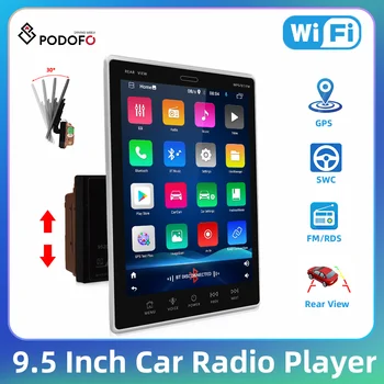 Podofo Android 12 2 Din GPS Автомобильный радиоприемник 9,5 