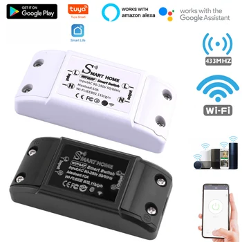 Tuya Wifi Smart Switch RF 433 МГц Беспроводной пульт дистанционного управления Реле Таймер Голосовое управление Умный дом с Alexa Home