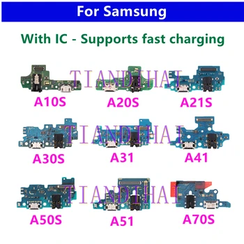 USB Порт Для Зарядки Плата Гибкий Кабель Разъем Микрофона Mic Для Samsung A10S A20S A30S A50S A70S A10 A21 A31 A41 A51 A71 A10E