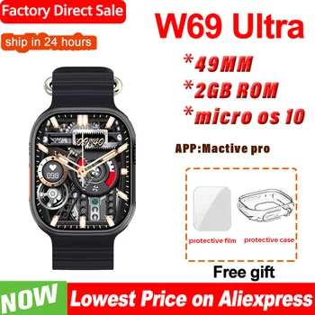 W69 2GB ROM Смарт-часы Мужские 49MM Series 9 Компас GPS Трекер NFC Feel Game BT Call Music iwo Smartwatch