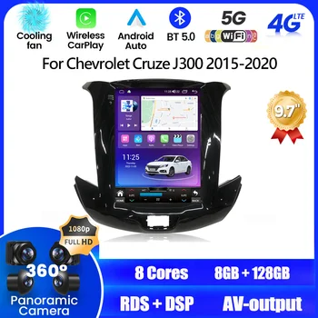 Автомагнитола 2Din Android 12 для Chevrolet Cruze J300 2015-2020 Мультимедийный видеоплеер GPS Стерео Carplay Авто DSP 4G без DVD