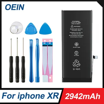 Аккумулятор для телефона OEIN для iPhone Xr iPhoneXR с бесплатным набором инструментов для ремонта, 2942 мАч, Оригинальная замена аккумуляторной батареи большой емкости