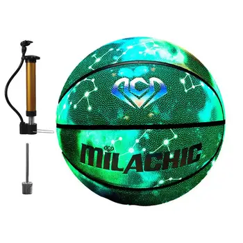 Баскетбольный мяч с подсветкой для студенческой игры Стандартный размер 7 Уличный мяч для баскетбола Отлично подходит для помещений