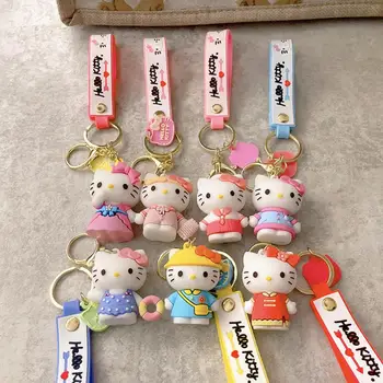 Брелок Kawaii Hello Kitty Sanrio, милый Аниме, подвеска для рюкзака, Маленький подарочный брелок, силиконовый брелок для автомобиля, игрушка