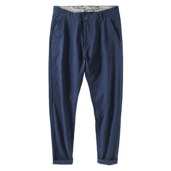 Весенне-летние брюки 2024, мужские стрейчевые Корейские повседневные хлопковые брюки-карандаш, официальная работа, деловая мода, облегающие тонкие брюки мужские