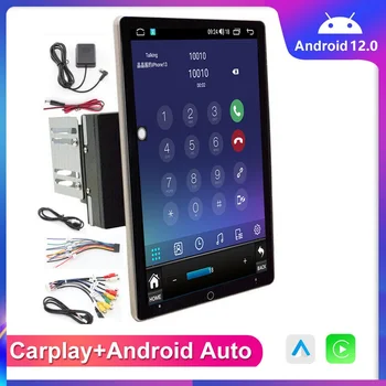 Двойная Автоматическая поворотная 10,1-дюймовая автомобильная стереосистема 2 DIN, мультимедийный плеер Android 12, GPS для центрального управления автомобилем, навигация