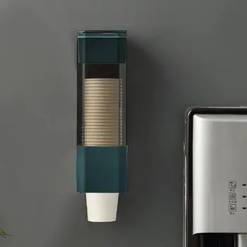 Диспенсер для чашек, настенный пылезащитный держатель для бумажных стаканов, компактный подстаканник, диспенсер для охладителя воды, аксессуары для зеленых чашек