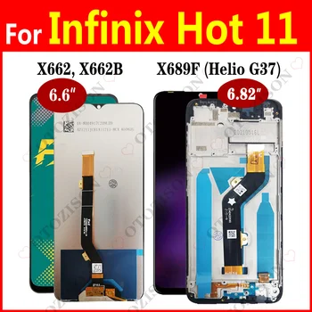 Для Infinix Hot 11 X689F ЖК-дисплей С Рамкой X662 X662B Сенсорный Экран Digitizer Sensor В Сборе Замена Деталей ЖК-дисплеев Hot11