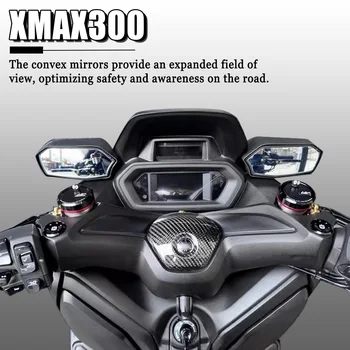 Для Yamaha XMAX300 XMAX 300 2023 Move Переднее зеркало мотоцикла Комплект зеркал заднего вида с регулируемым углом наклона белых боковых зеркал