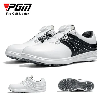 Женская обувь для гольфа PGM, водонепроницаемая спортивная обувь, противоскользящая подошва, рельефный верх, вращающаяся кнопка, женская обувь для гольфа