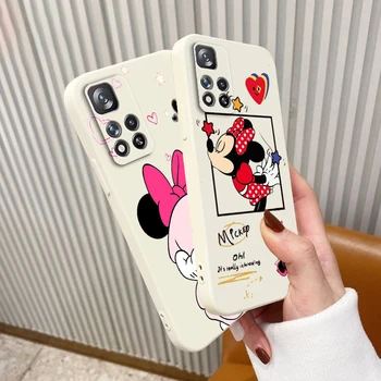 Жидкая Веревка TPU Funda Cool Disney Mickey Minnie Чехол Для Телефона Xiaomi Redmi Note 11 11S 11T 10S 10 9S 9T 9 8T 8 Pro Plus 5G