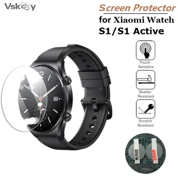 Защитная пленка для смарт-часов VSKEY 100ШТ для Xiaomi Watch S1 Active из круглого закаленного стекла против царапин