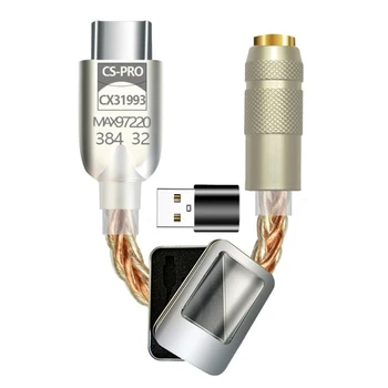 Звуковой адаптер USB C на 3,5 мм Type C для подключения Ключа для наушников 32-битный Кабель ЦАП 384 кГц с Чипом CX31993 MAX97220