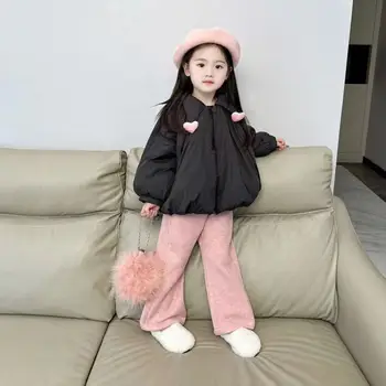 Зимняя куртка для девочек 2023 года, детская верхняя одежда, пальто из плотного хлопка, теплые парки для девочек, детская одежда в корейском стиле