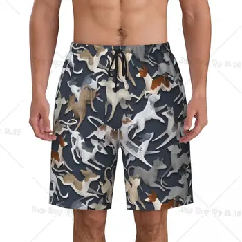 Изготовленные на заказ пляжные шорты, мужские быстросохнущие пляжные шорты, милые плавки для собак породы Грейхаунд Уиппет, купальные костюмы