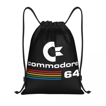 Изготовленные на заказ сумки-рюкзаки Commodore 64 на шнурке Легкие C64 Amiga Computer Geek Nerd для занятий спортом в тренажерном зале, рюкзаки для занятий йогой