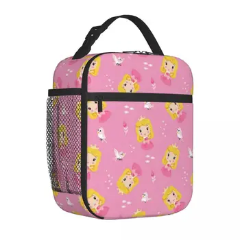 Изолированная сумка для ланча Disney Aurora Princess, термосумка, контейнер для ланча, мультяшный большой ланч-бокс, сумка для бенто, сумка для школьного пикника