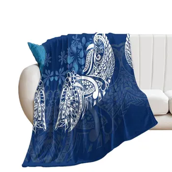 Индивидуальное Фланелевое одеяло, Индивидуальный Диван-кровать, одеяло с художественным рисунком, Домашнее украшение, одеяло с Полинезийским рисунком, Художественный Принт