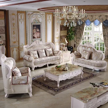 Мебель для гостиной из европейской ткани, комбинация диванов, резьба по дереву, американская роскошь, полная пасторальная мебель для диванов
