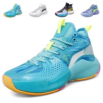 Мужская баскетбольная обувь, дышащая нескользящая спортивная обувь для занятий баскетболом в тренажерном зале, спортивные баскетбольные кроссовки Бесплатная доставка