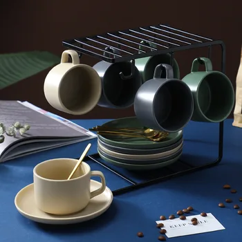 Набор кофейных чашек и блюдец керамический креативный офисный стакан для воды бытовая чашка для послеобеденного чая кофейная чашка многоцветная эксклюзивная керамика