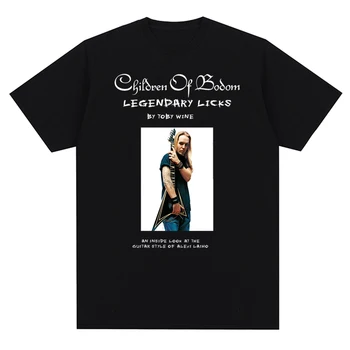 Новая мужская простая футболка в стиле ретро с принтом Children of Bodom, хлопковые повседневные уличные футболки с коротким рукавом в стиле харадзюку, одежда с круглым вырезом