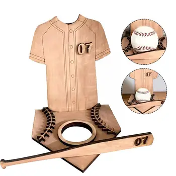 Новый Простой Уникальный Деревянный Держатель для дисплея с логотипом бейсбола, настольный стеллаж для хранения с короткими рукавами, Деревянная подставка для бейсбола, дисплей