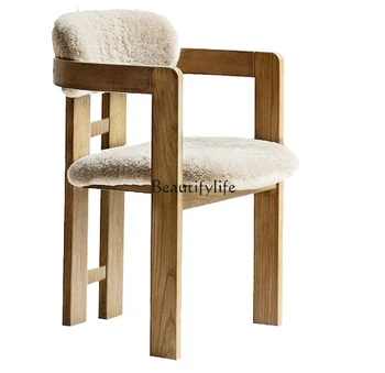 Обеденный стул Китайский Простой стул из массива дерева, Подлокотник, Кресло, Обеденный стол