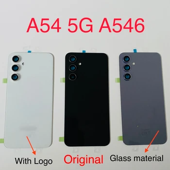 Оригинальное заднее стекло Samsung Galaxy A54 5G A546, крышка батарейного отсека, панель корпуса задней двери со стеклянной рамкой объектива камеры