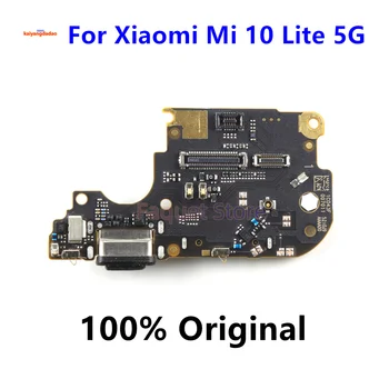 Оригинальный USB Порт Для Зарядки Плата Зарядного Устройства Xiaomi Mi 10 Lite 5G Mi10 Lite Гибкий Кабель Для Зарядки Док-станции + Микрофон