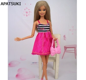 Повседневное платье, цельное короткое платье для кукол Барби для 1/6 кукол, одежда для кукол Vestido, подарок на Рождество