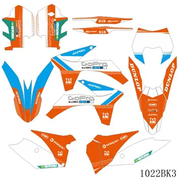 Полная Графика Наклейки Наклейки Мотоцикл Фон Пользовательский Номер Название Для KTM EXC EXC-F 125 250 300 350 450 2012 2013